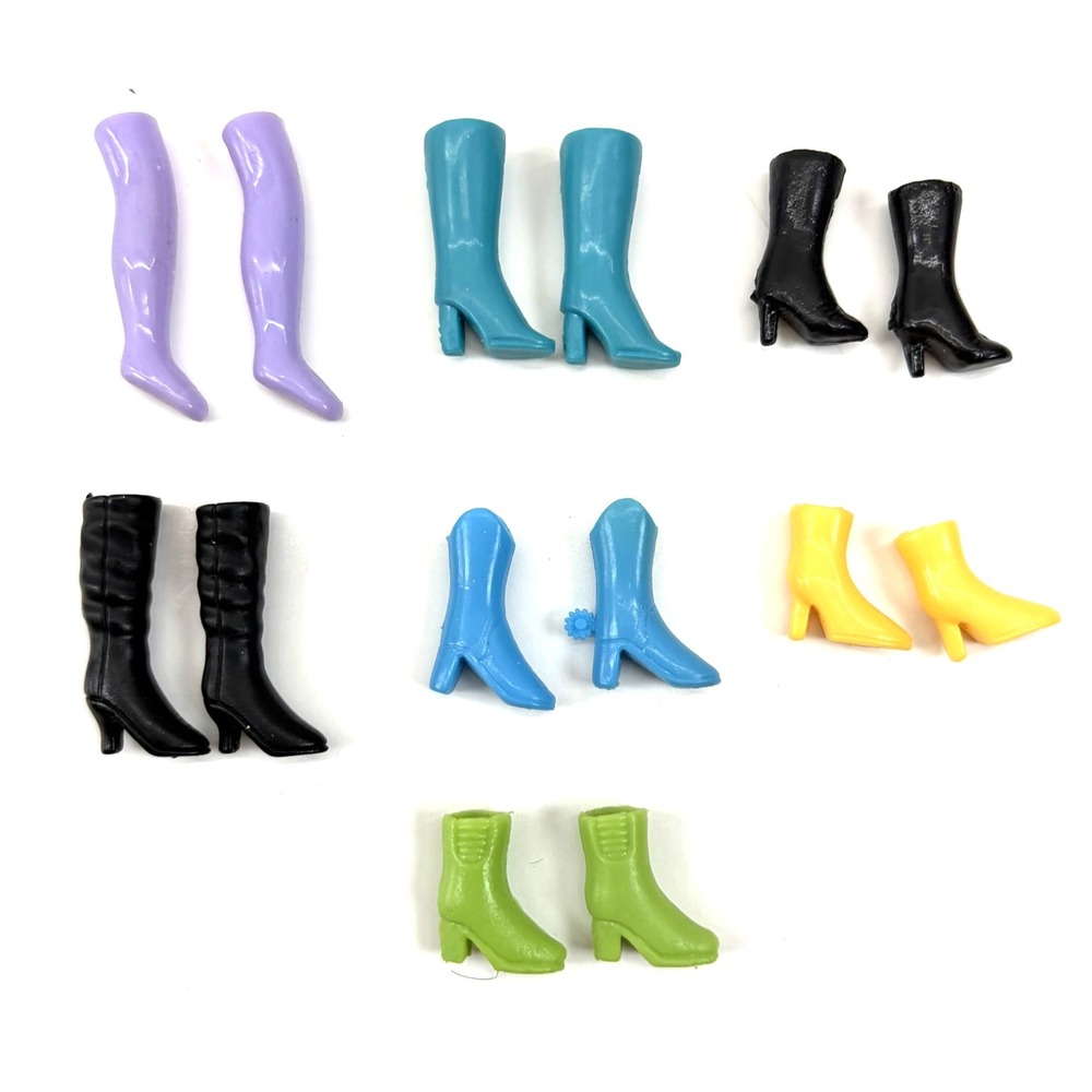 Polly Pocket Doll Accessory Lot; 7 Pair Boots VGC **READ CONDITION**